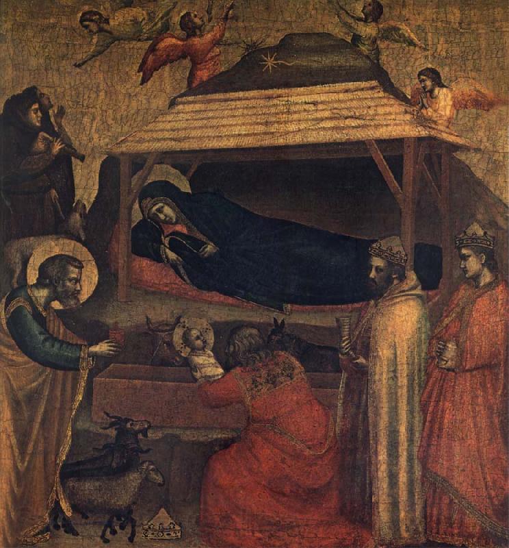 GIOTTO di Bondone Nativity,Adoration of the Shepherds and the Magi Spain oil painting art